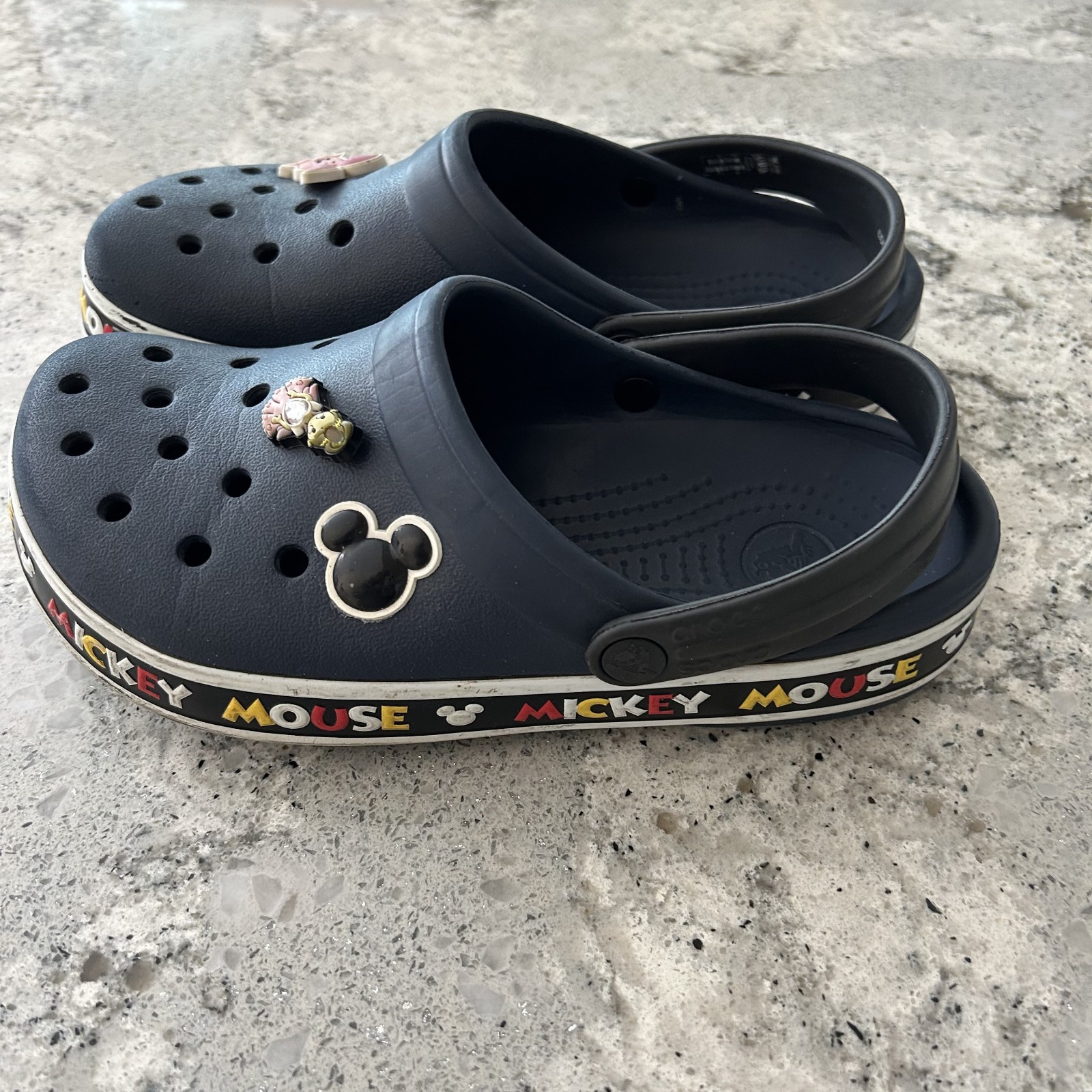 Mickey Mouse III Crocs Blue with Mickey Mouse Graphics Midsole Women’s Size 8