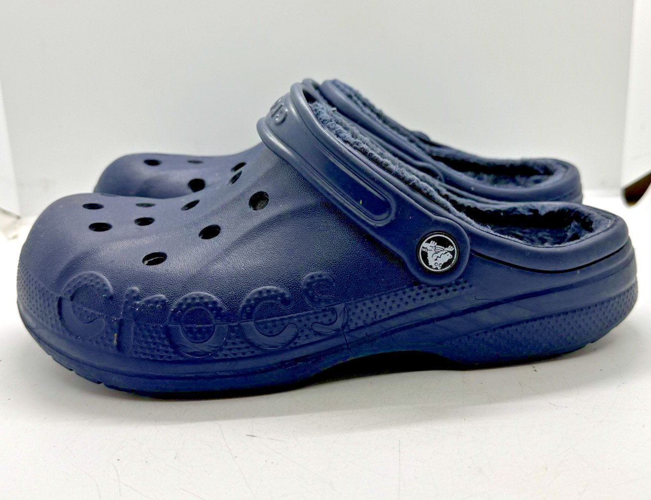 Crocs Classic Blue Baya Clogs W 8 M6 Faux Fur Lined Slip On Classic Shoes 205969