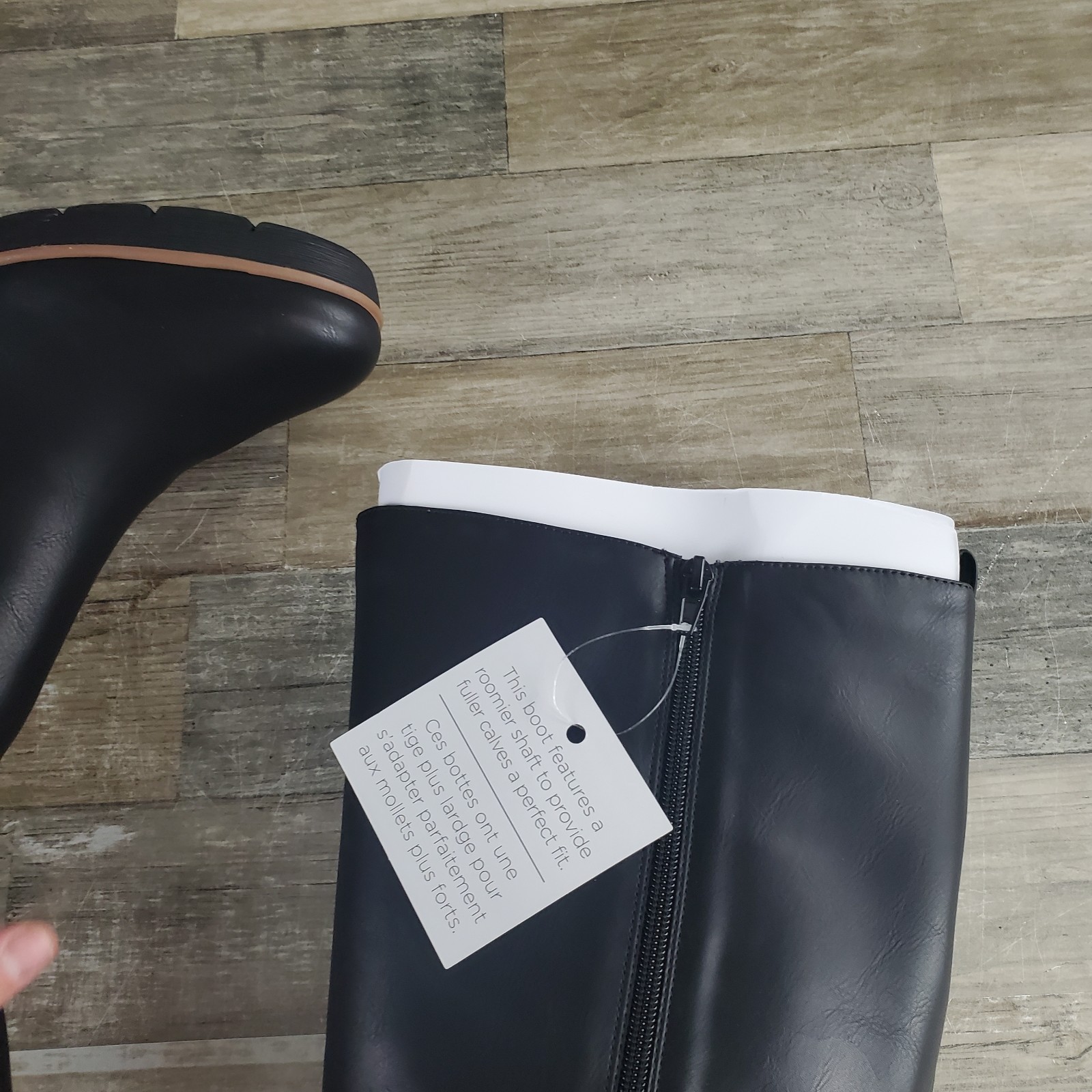 SOUL Naturalizer Adrian Black Tall Boots Womens Sz 11 Wide Width Calf Wedge
