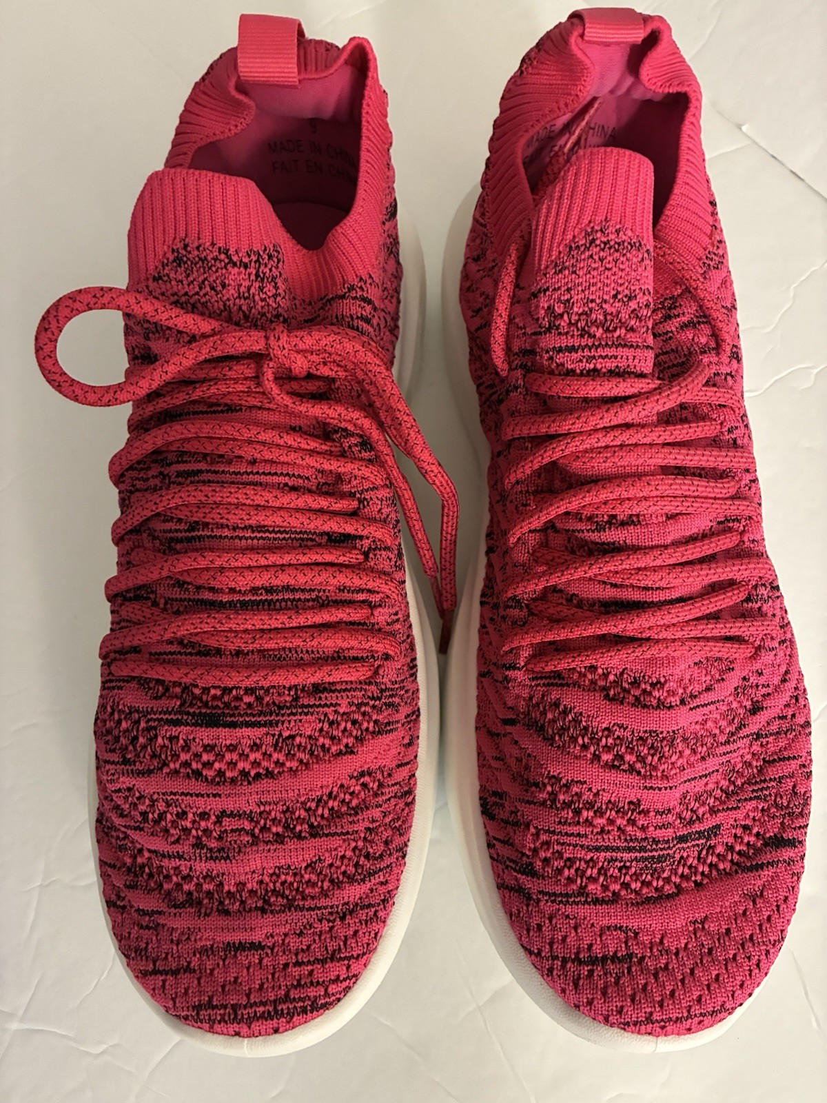 Avon Studio 1986 Magenta Marled Knit Sneakers 9 Comfy Padded Sock Knit Easy On