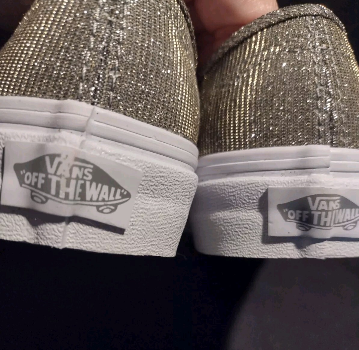 Vans New Gold Silver Glitter Sneakers Women’s Sz 5 Men’s Sz 3.5 Y2k