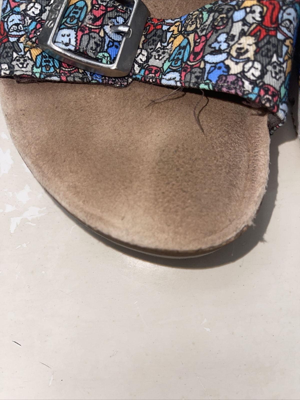 Bobs from Skechers Platform Bohemian Dog Print Double Buckle Sandals Sz 8 Mm15