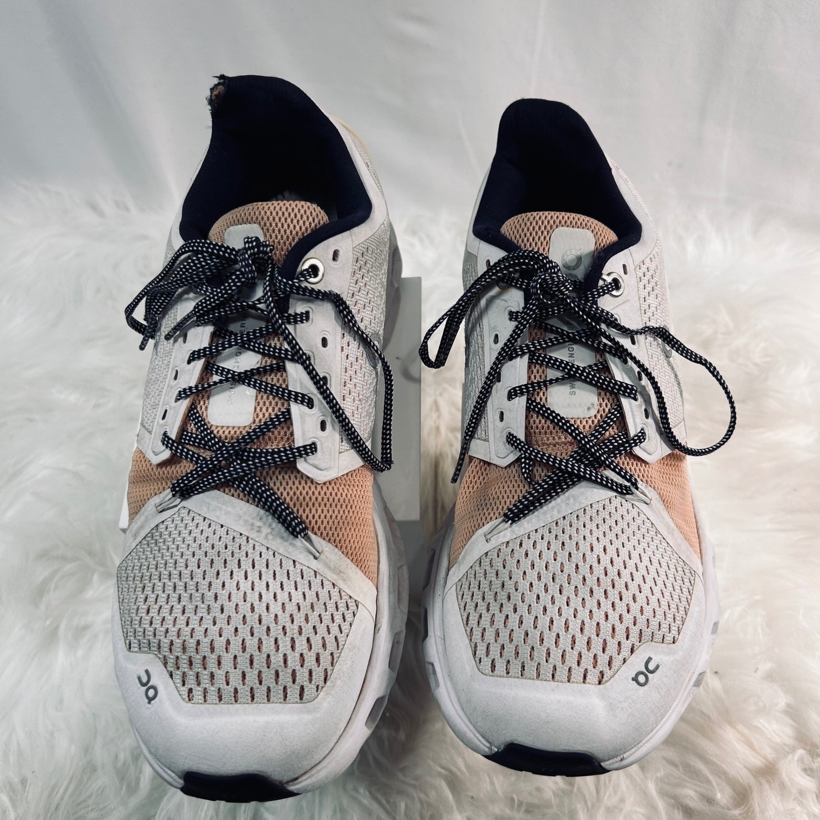 On Cloud Cloudflyer Womens Running Shoes White Sand Navy 29.99771 Size 9