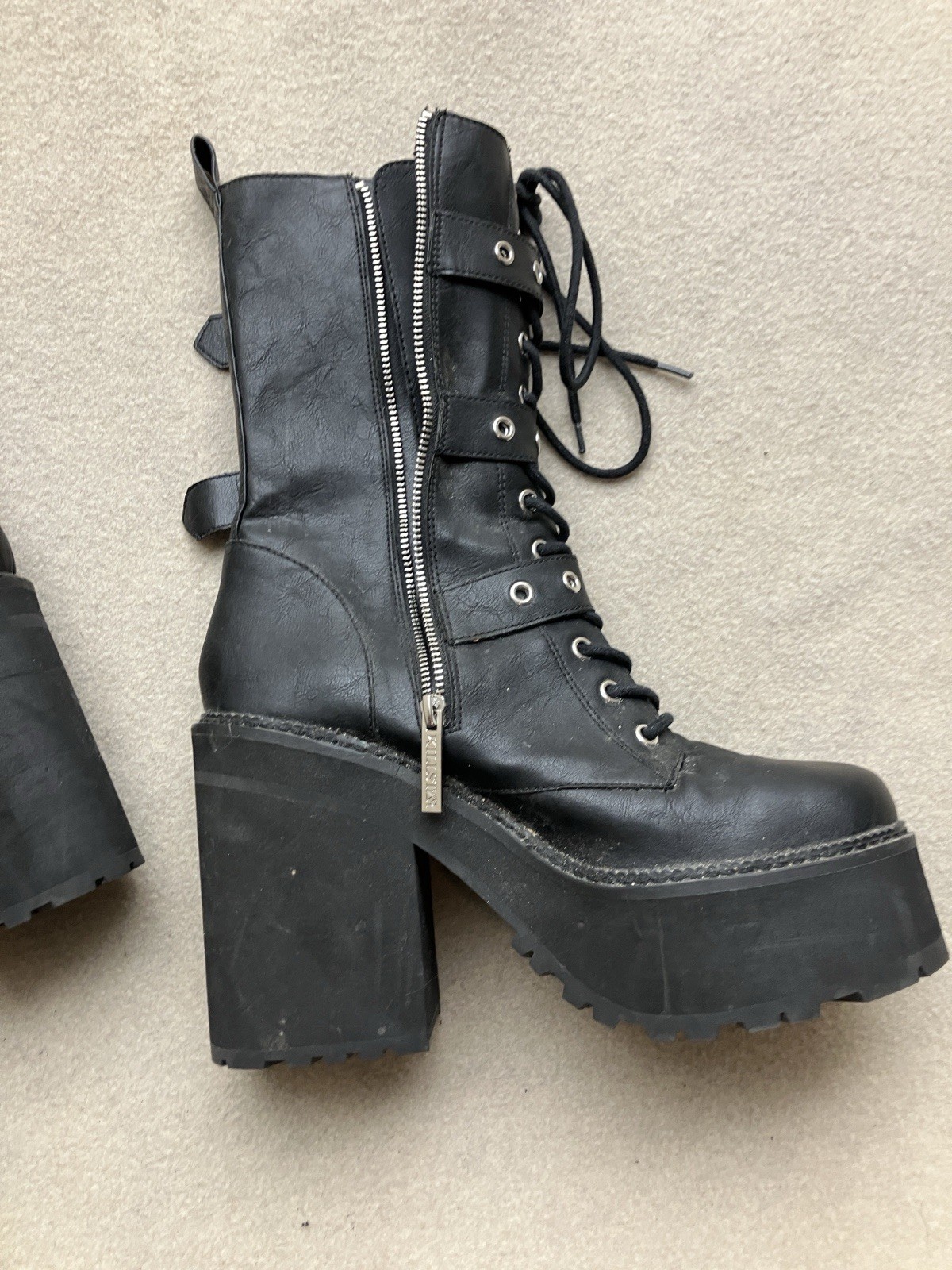 Killstar Occult Luxury Platform Vendetta Boots Size 11 EU 42 Goth Emo Witch
