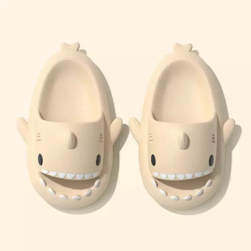 4cm Thick Sole Man Women Shark Slippers 2025 Summer Anti-skid Couple Indoor