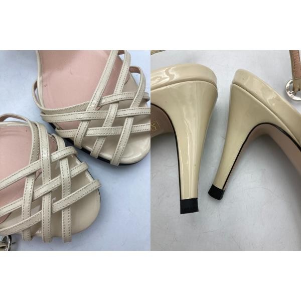 GUCCI Patent Leather Ankle Strap Sandals Size 35 1 2 Womens D4 Used