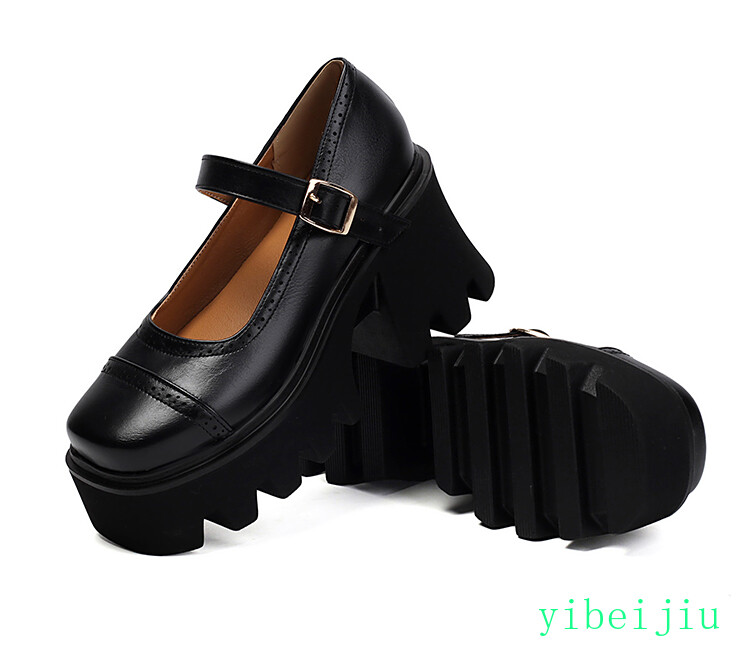 Women’s High Heel Platform Mary Jane Wide Shoes Dress Fashion Creeper Thick Sole