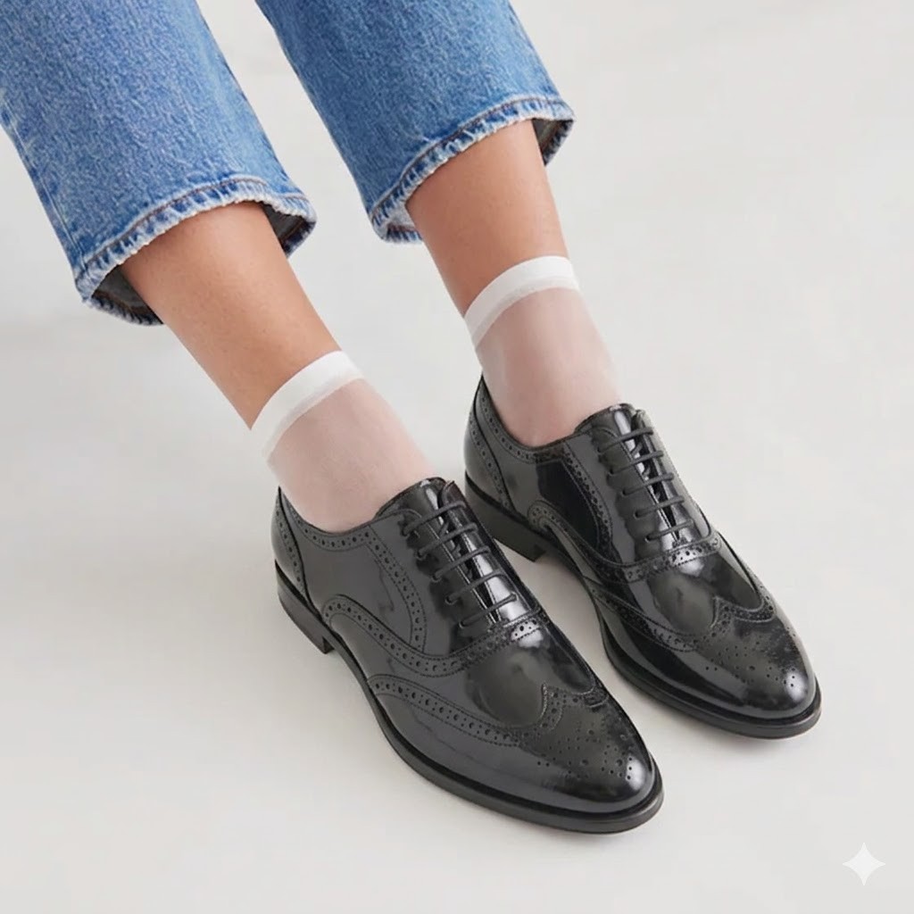 Salvatore Ferragamo Black Patent Leather Wingtip Oxfords Narrow 9.5AAA Women’s