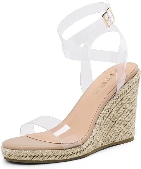Women Ankle Strap Open Toe Platform Espadrilles Wedge Sandals Dress Shoes