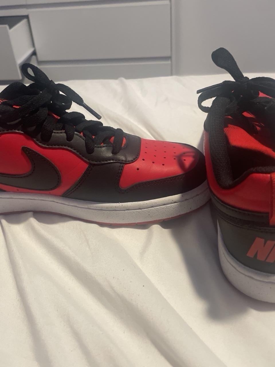 Nike Court Borough Low Recraft – UniversityRed / Black / White (Grade School)