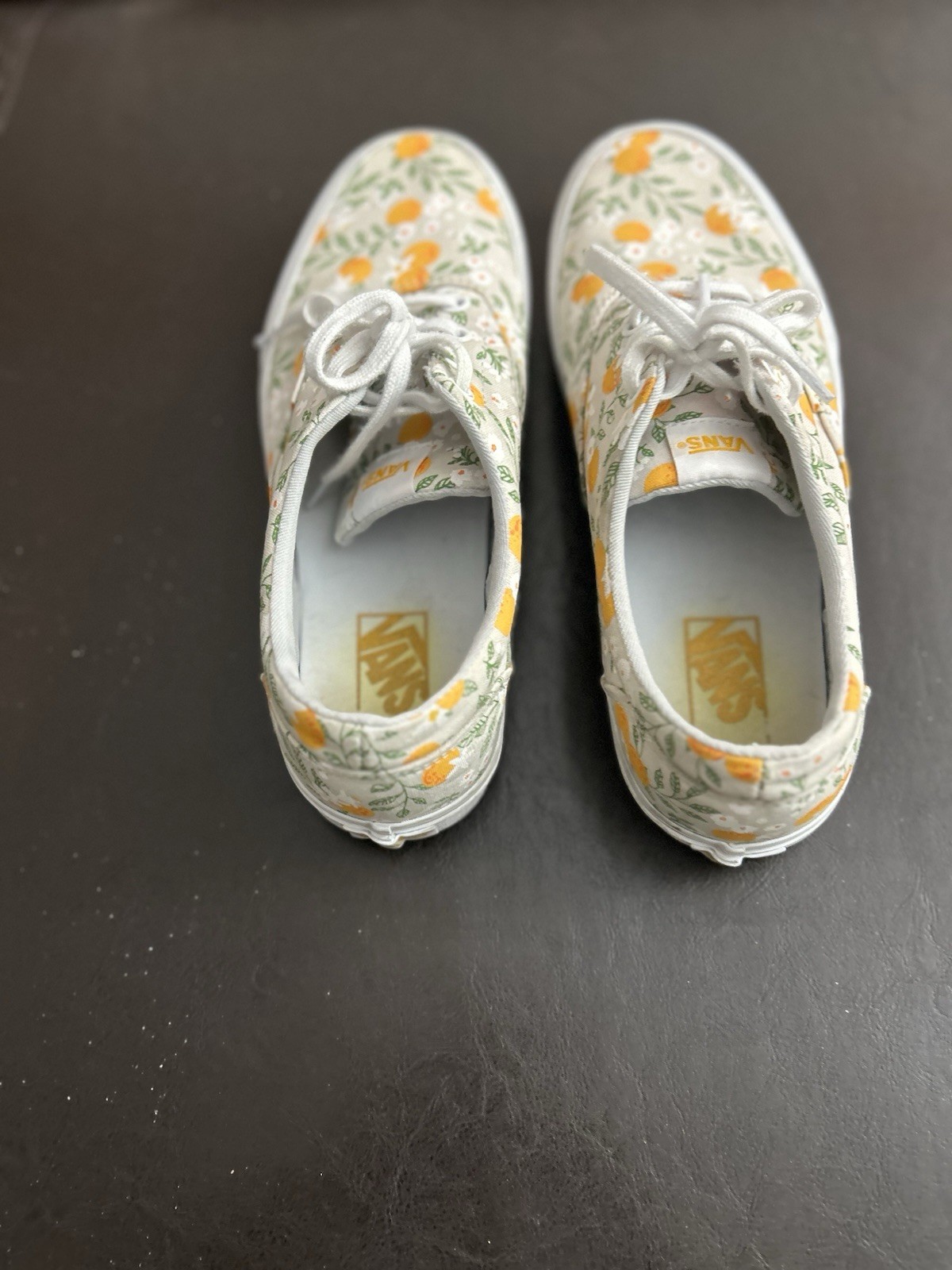 Vans Women’s Floral Doheny White, Green And Orange Sneaker 9.5 M