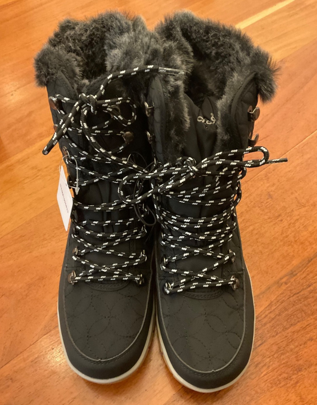 New Women’s Chooka Belltown Mid Faux Fur Cold Weather Boot Black Size 7