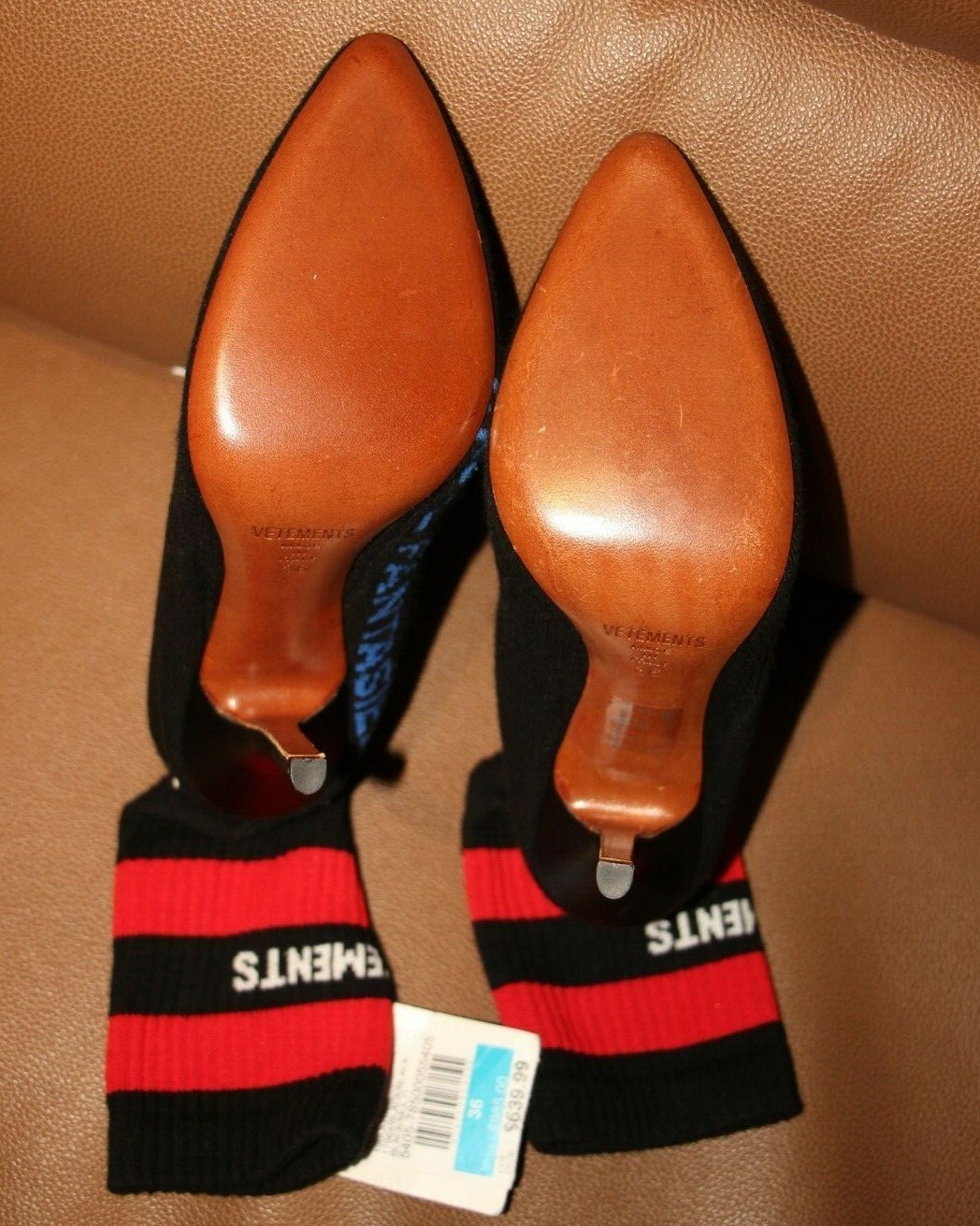 Vetements Black Knit Sock Stiletto Pumps sz US 6 / IT 36 $985 ~ FLAWLESS, NEW ~