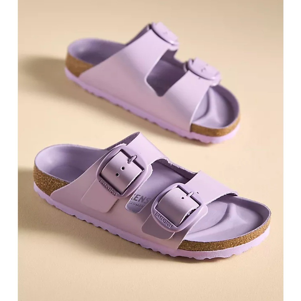 Birkenstock Arizona Big Buckle High Shine Sandals Crocus Patent Leather EUC 41 N