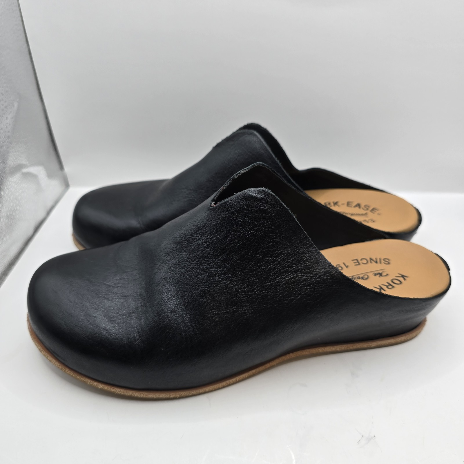 Kork-Ease Womens Para Black Leather Slip-On Casual Clog Shoes Size 8 M $185 EUC