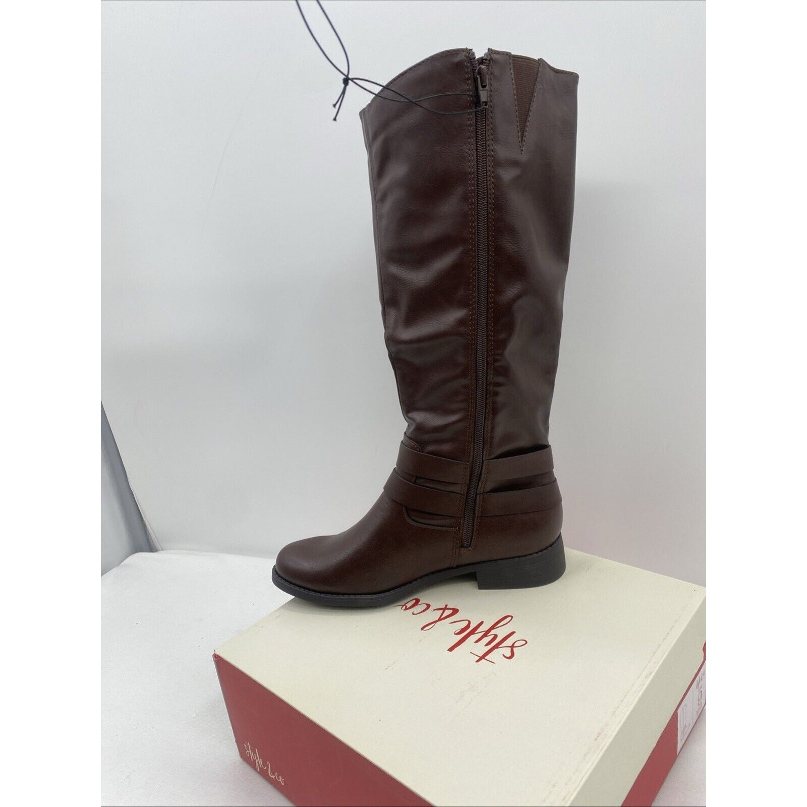 Style & Co. Womens Malia Faux Leather Buckle Round Toe Mid-Calf Boots Size 9