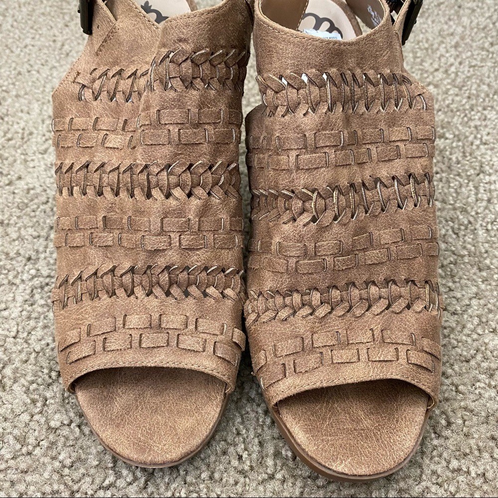 Fergalicious Vagabond Open Toe Booties 9.5
