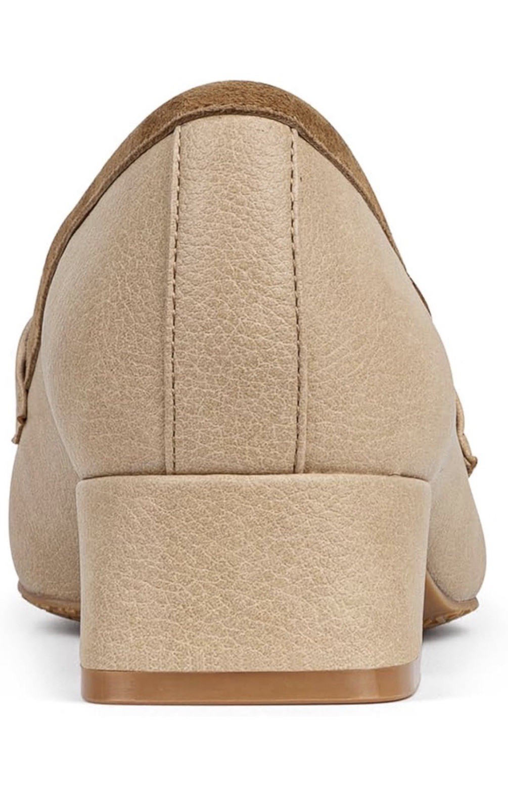 Donald Pliner Women’s Beige Leather Square Toe Penny Loafers Slip-On Size 8.5
