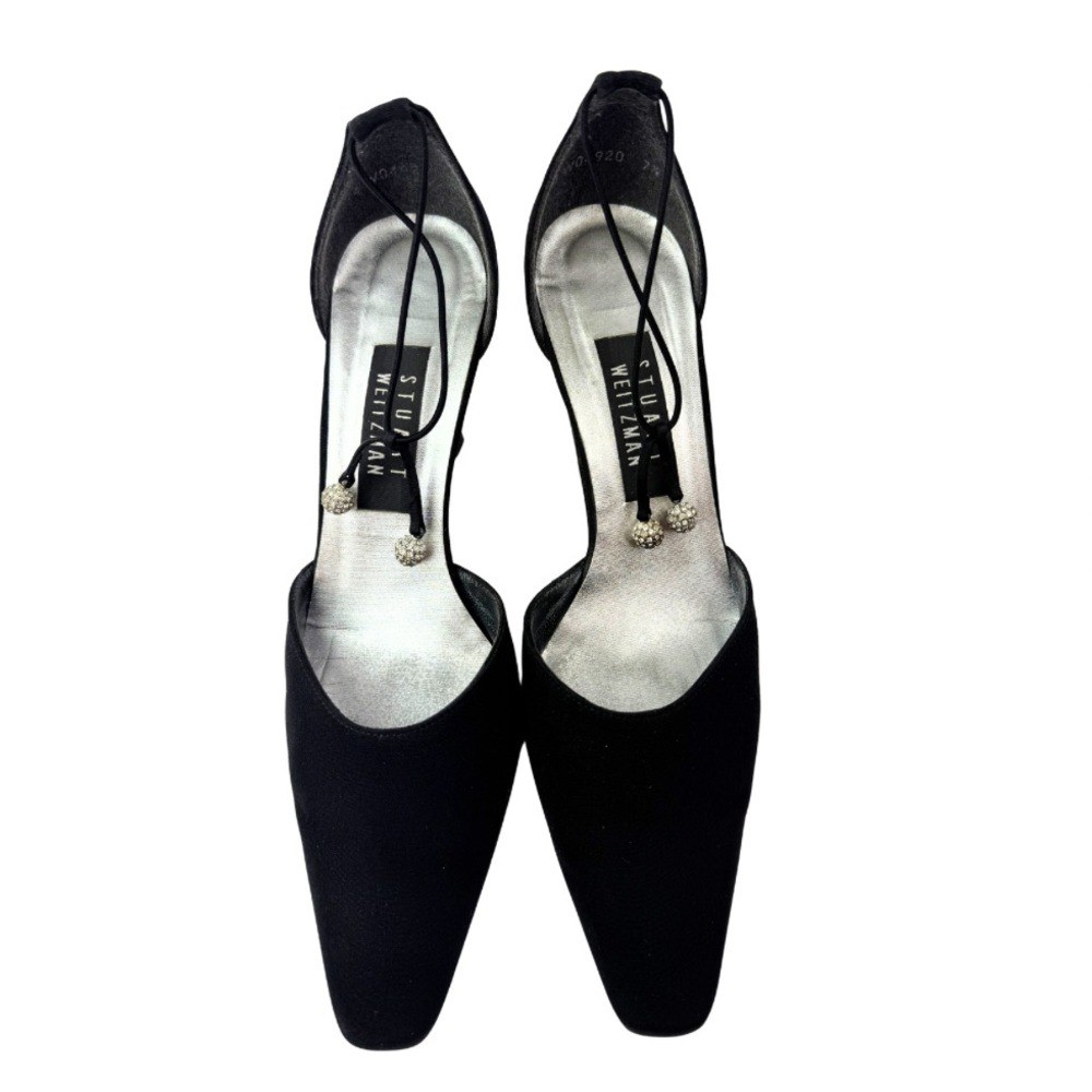 Stuart Weitzman Jezebella Women’s Black Rhinestone Ball Tie Formal Shoe Size 7.5