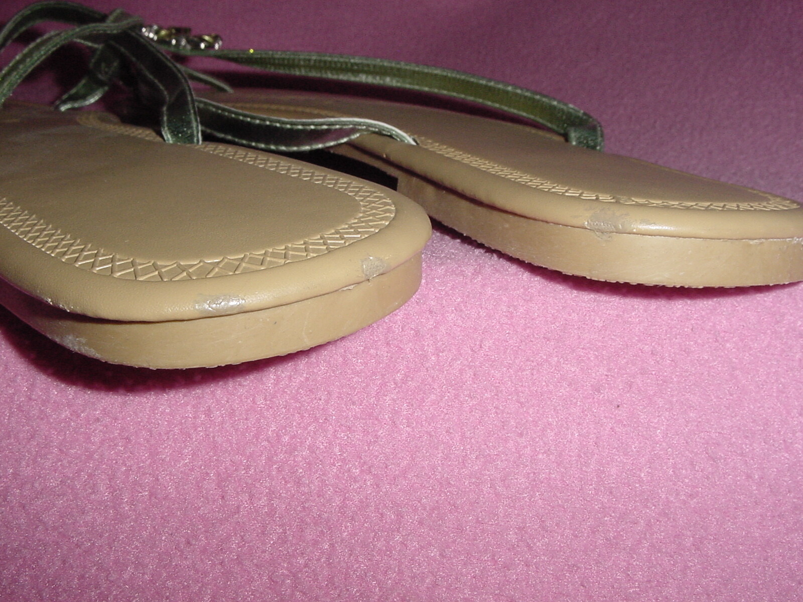 Metallic Glitter Thong Flop Sandal Gems GREEN or GRAY/SILVER XL 11-12 FREE SHIP