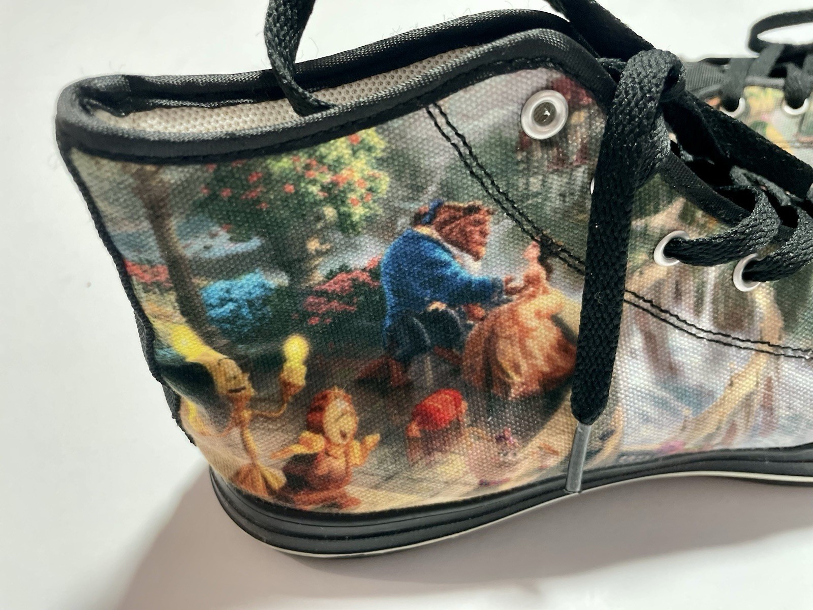 Disney Beauty and the Beast High Top Sneakers Shoes Women’s Size 10 Black Canvas