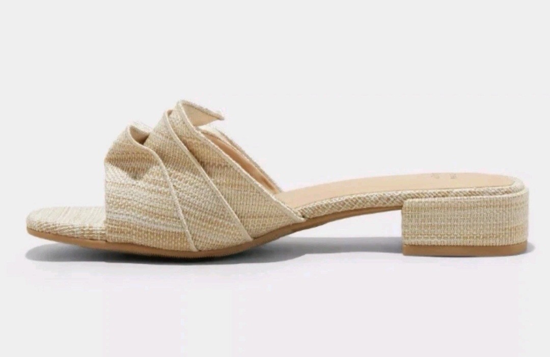 Women’s Lyta Raffia Ruffle Sandals with Memory Foam Insole – A New Day NWT Sz 11