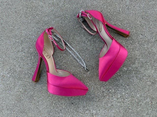 Sam Edelman Andie fuschia satin heels new 7.5