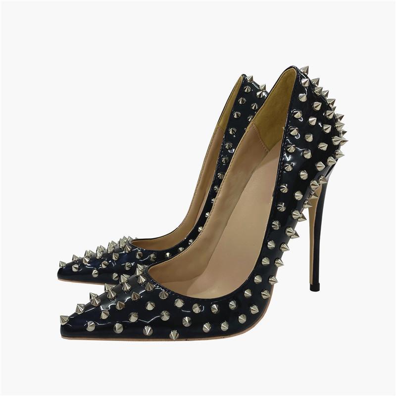 Rivets Women’s Dance Pumps Shoes Stiletto Heels Party Clubwear Studded Spikes OL