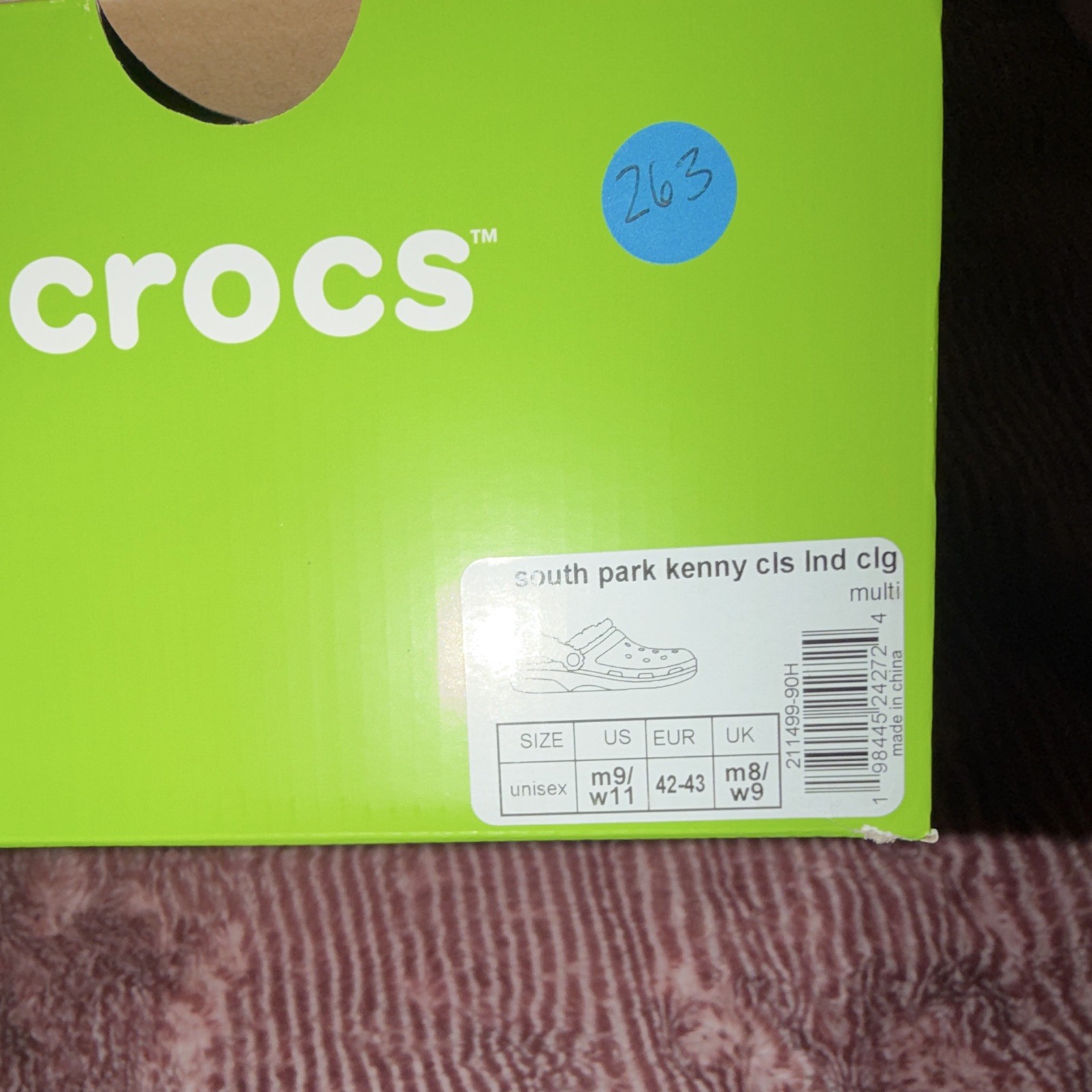 Crocs South Park Kenny Classic Clog Multicolor Graphic Slip-On Comfort M9/W11