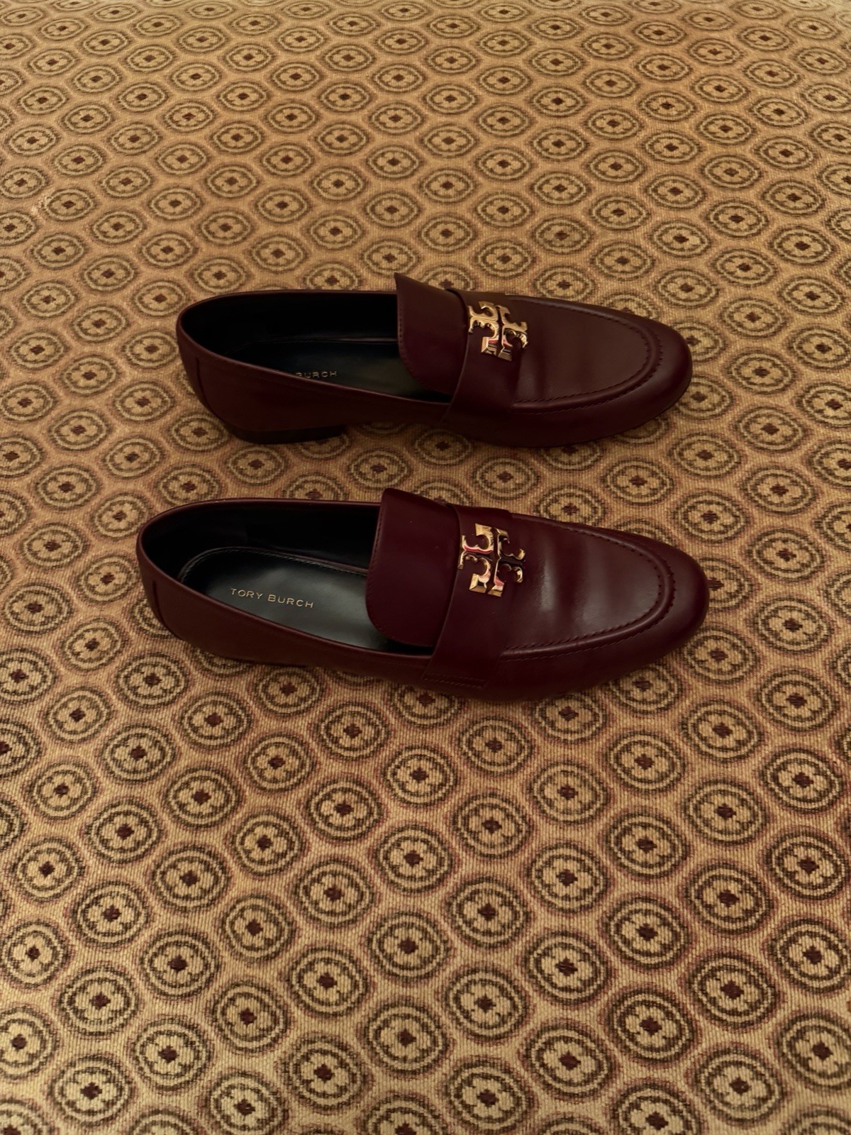 Tory Burch Eleanor Loafer Dark Carmine Burgundy Size 8 1/2. Dust Bag and Box Inc