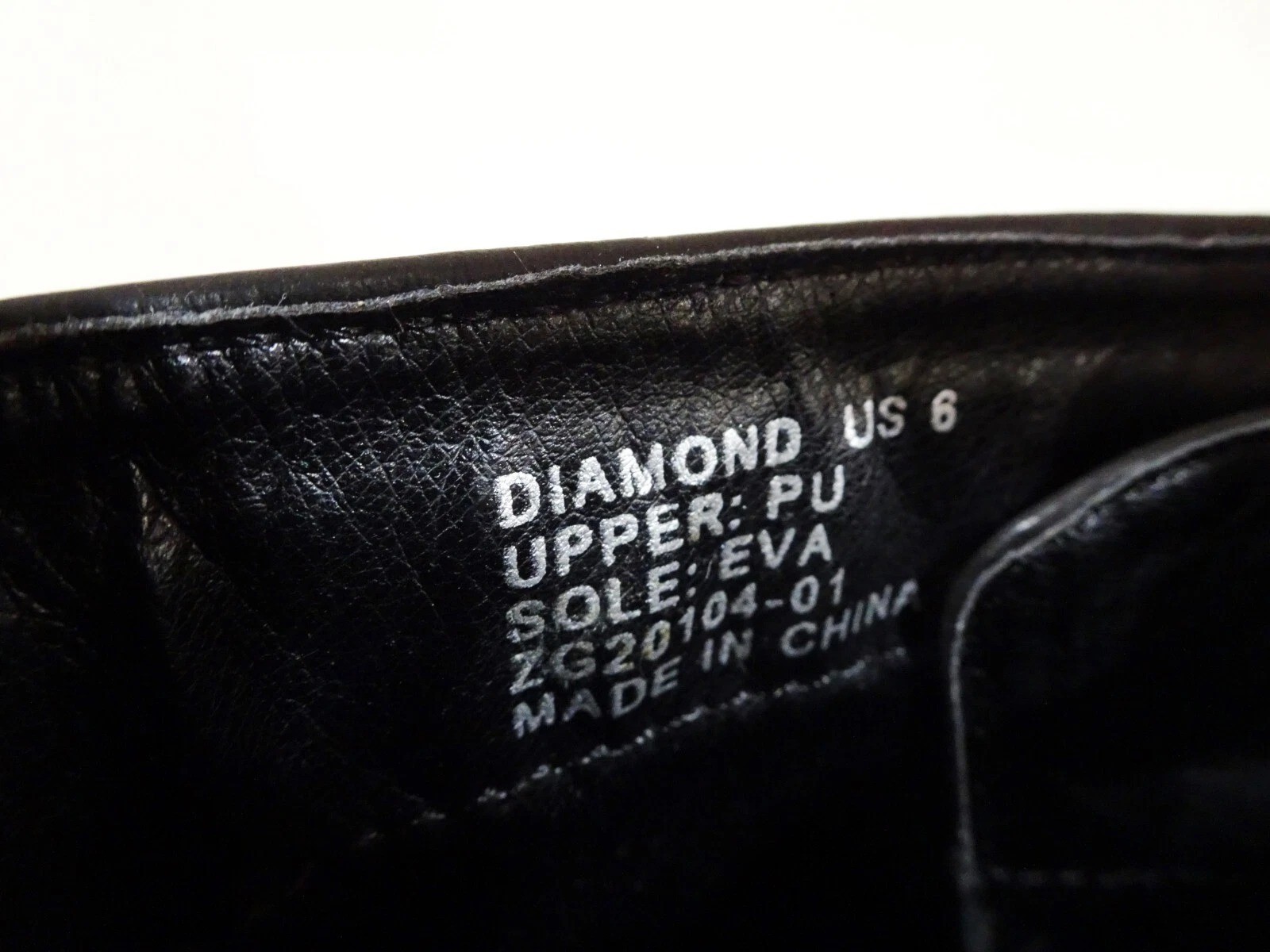 Sz 6 Rock & Candy Black Faux Leather 90s Y2K Rhinestone Platform Zip Combat Boot