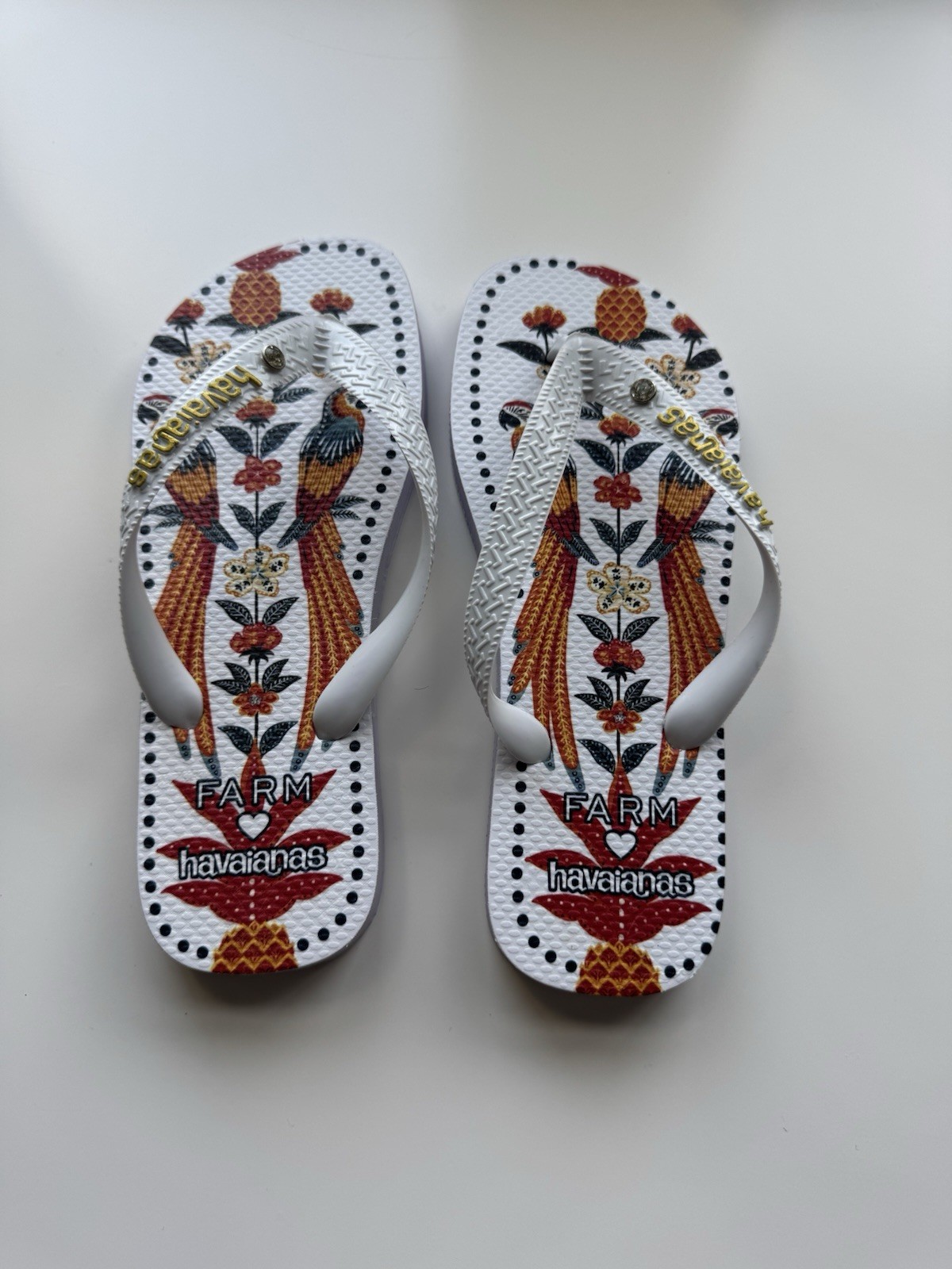 Havaianas x Farm Rio Flip Flops Women’s US Size 5/6 EU 35/36 Tropical Print New
