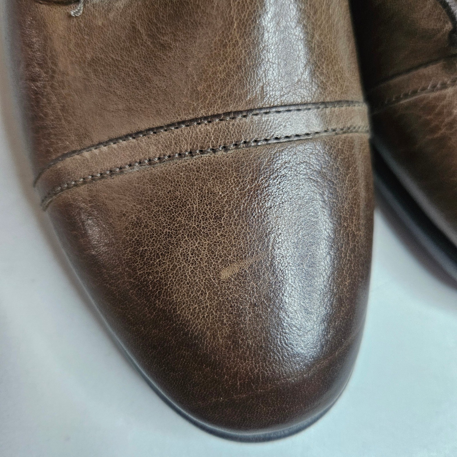 UGG Collection Made in Italy Womens Brown Leather Shearling Lined Oxford Shoes 9