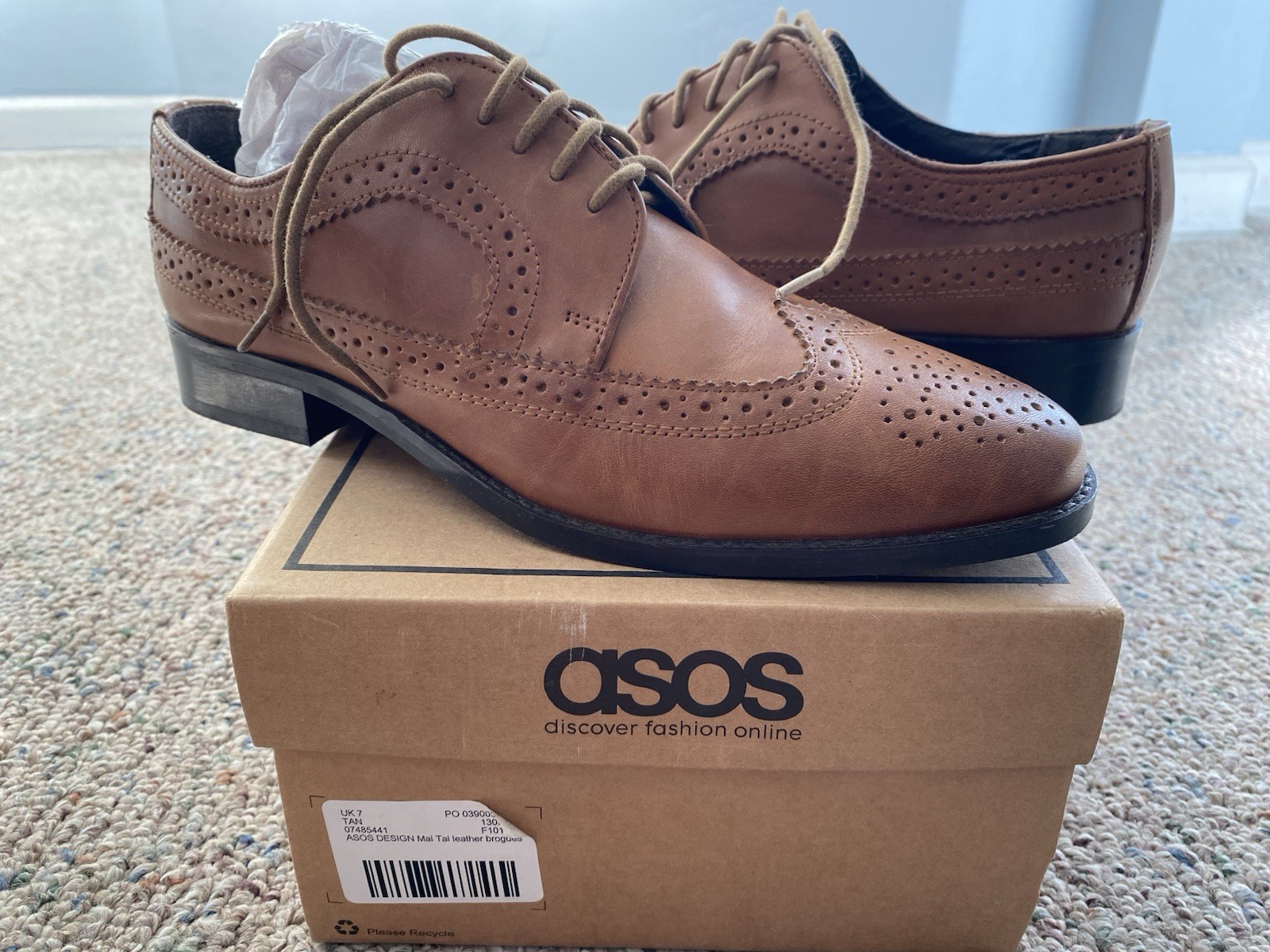 ASOS DESIGN Mai Tai Leather Brogues Size 7 – Used Once