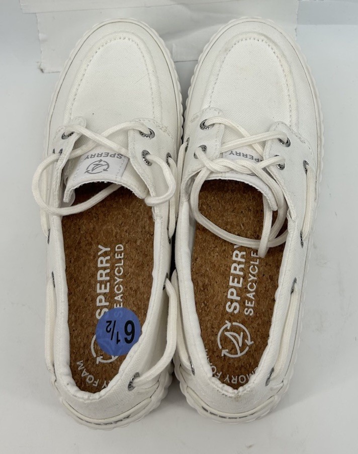 Sperry Seacycled Pier Wave Platform Sneaker White STS88788 Women’s 6.5 NEW