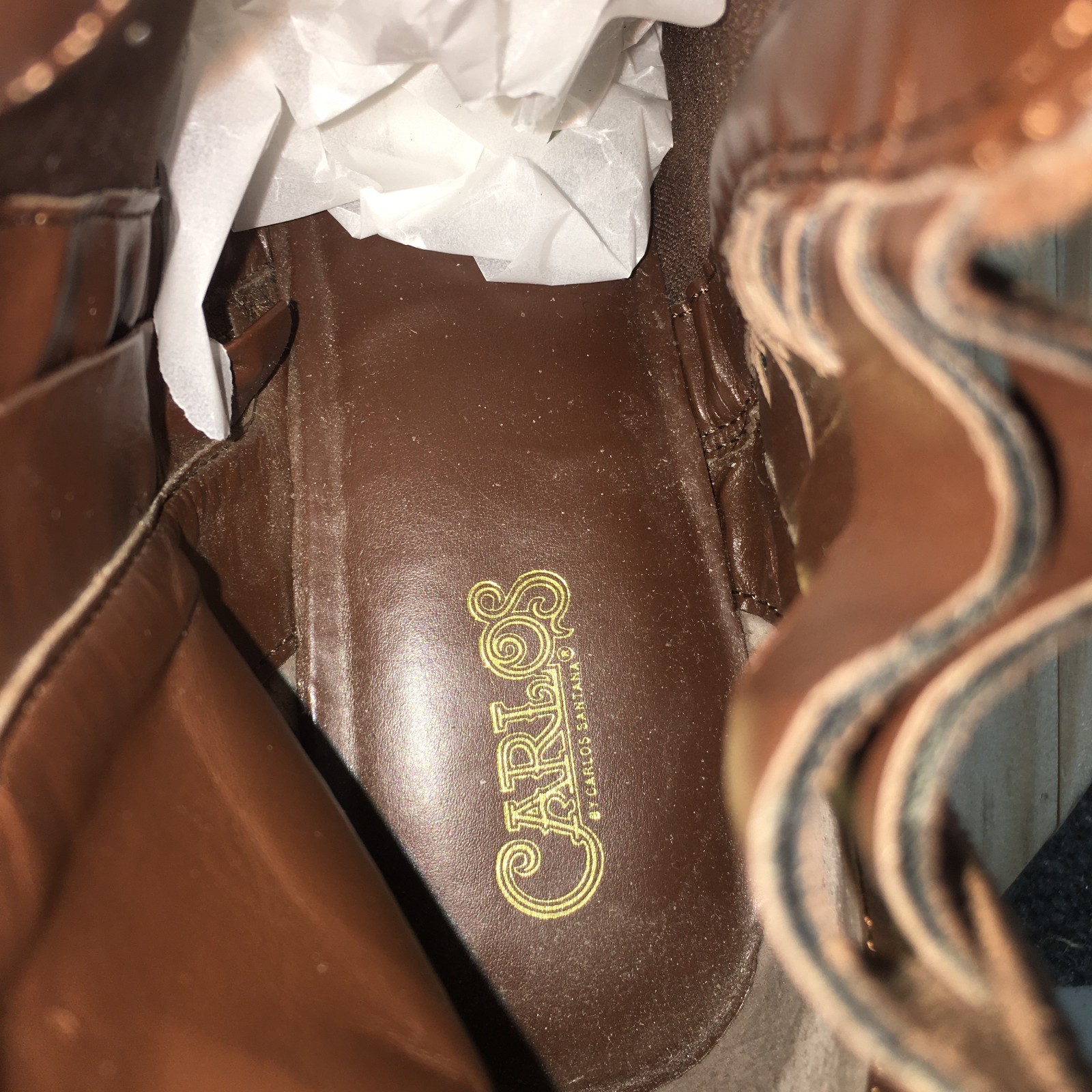 Carlos By Carlos Santana Boots Womens 9 M Bert Side Zip Ankle Bootie Brown