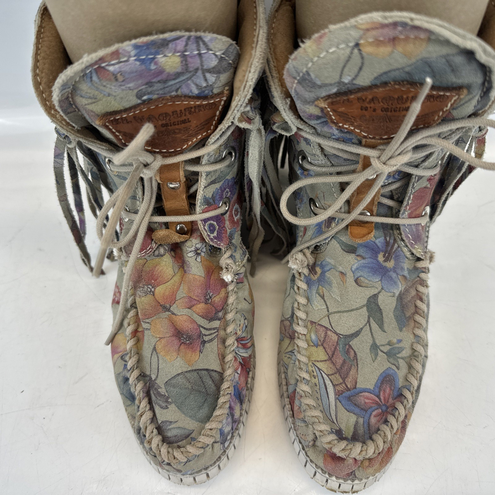 El Vaquero Roseland Moccasin Boot Women’s EU 39 US 8 Italy Made Suede Boho