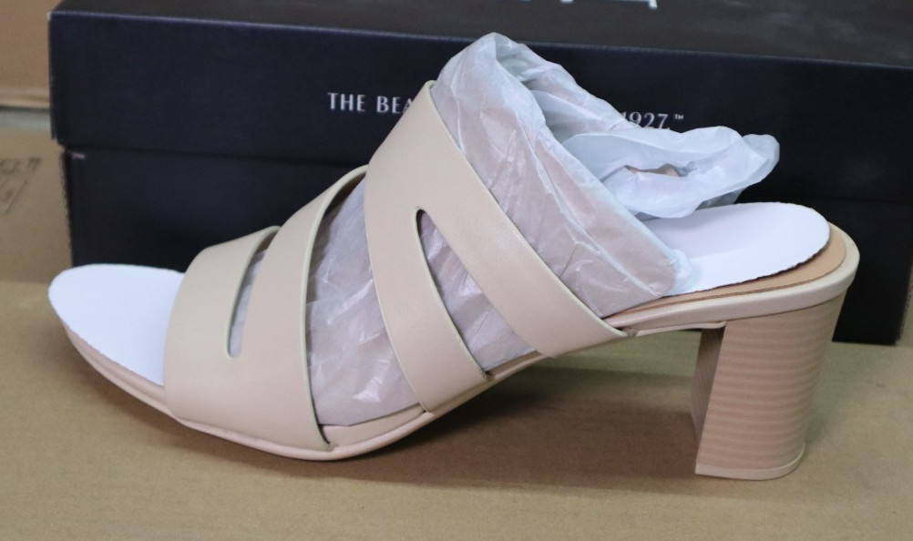 Naturalizer Beaming Mid-Heel Sandals Tan Smooth US Women’s Size 12M