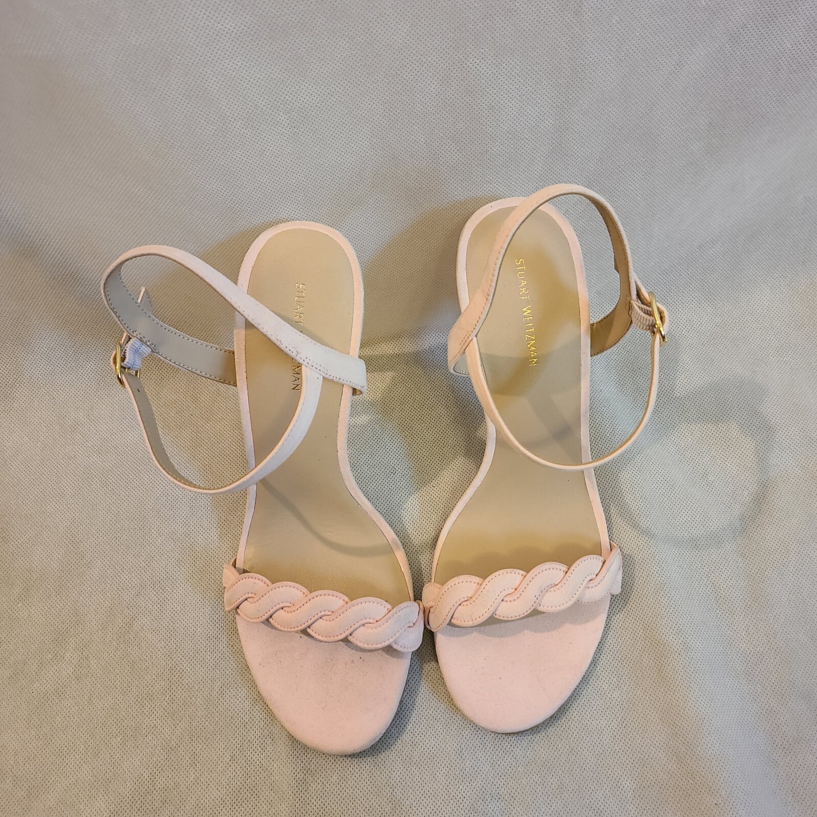 Stuart Weitzman Dancer Twistie 100 Suede Sandal Light Pink Women’s Size 10B New