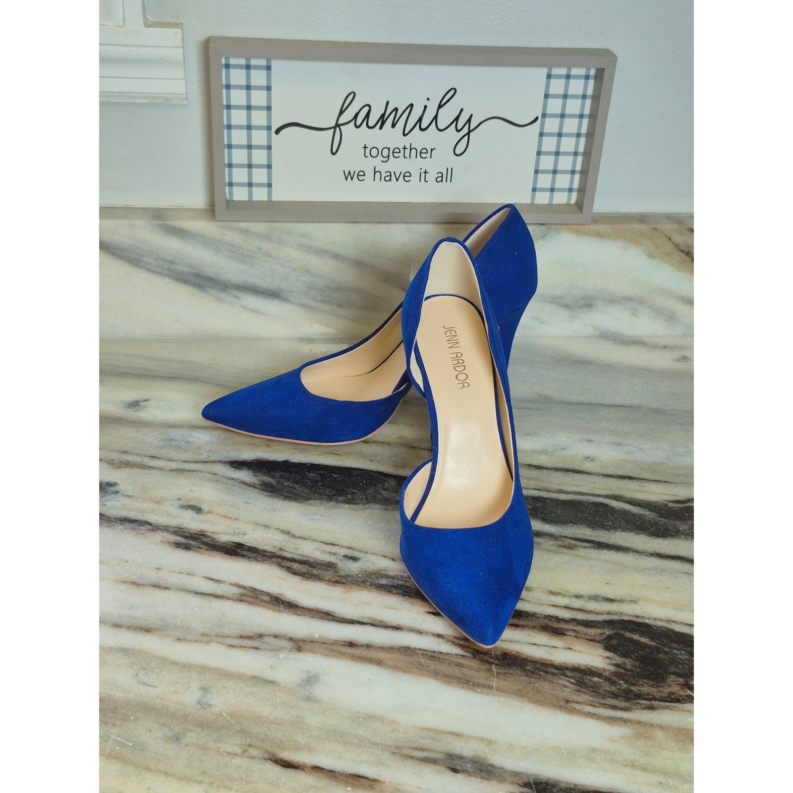 Jenn Ardor Royal Blue d’Orsay Pumps Pointed Toe Stiletto Heels 7.5 Wedding Guest