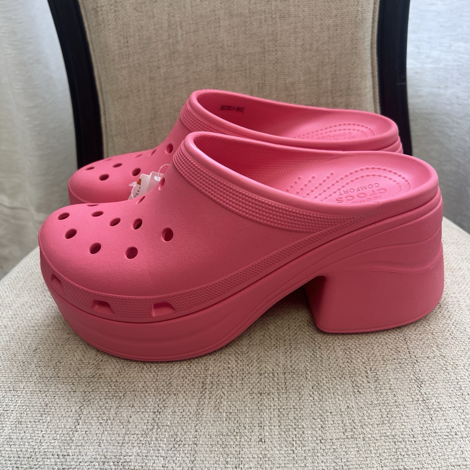 Crocs Siren chunky Platform Heel Clogs Pink Crush Y2K 90s Size M10/W12