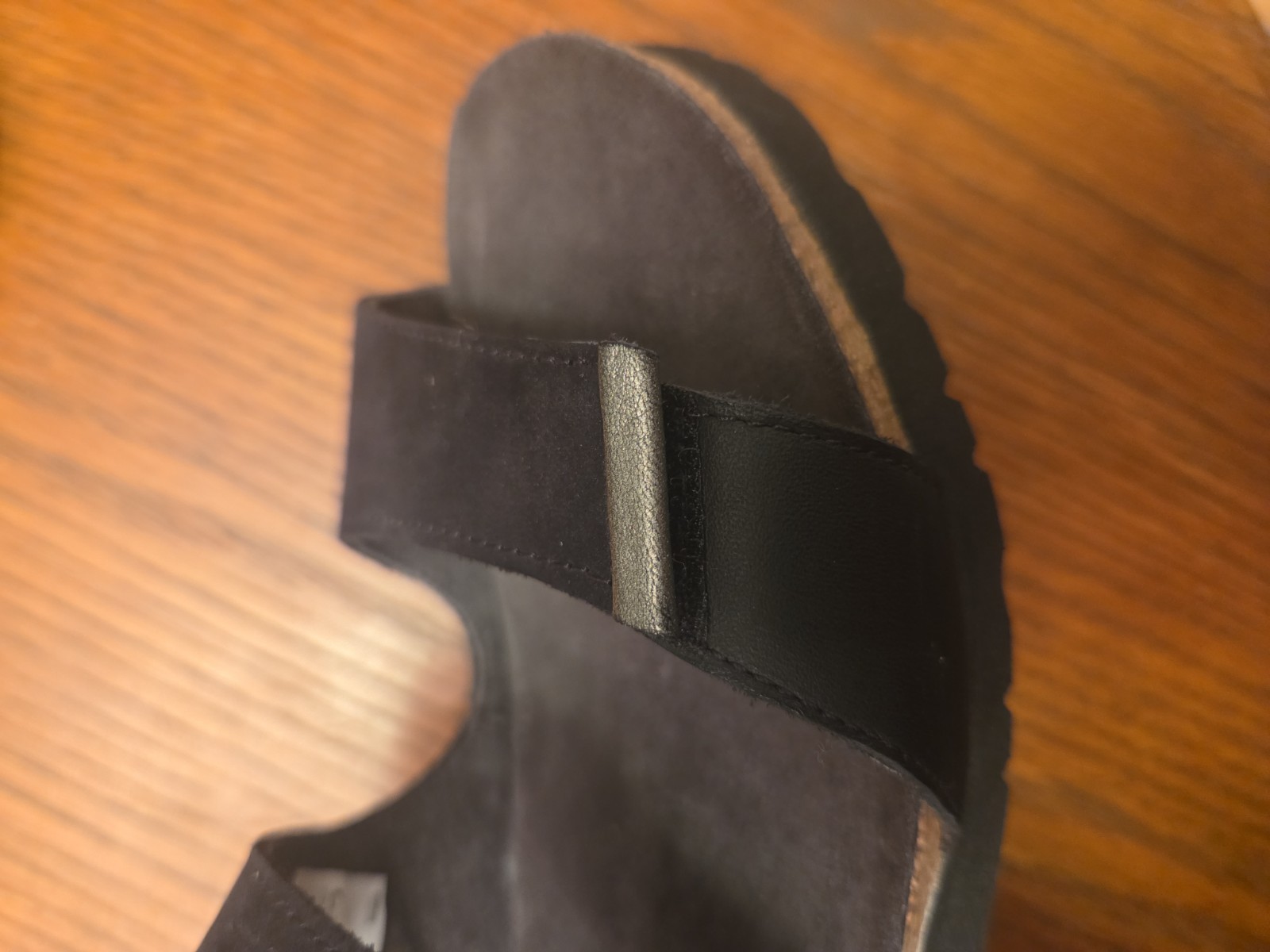 Naot Black Suede Jacey Adjustable Double Strap Wedge Sandals EU 37 US 6-6.5