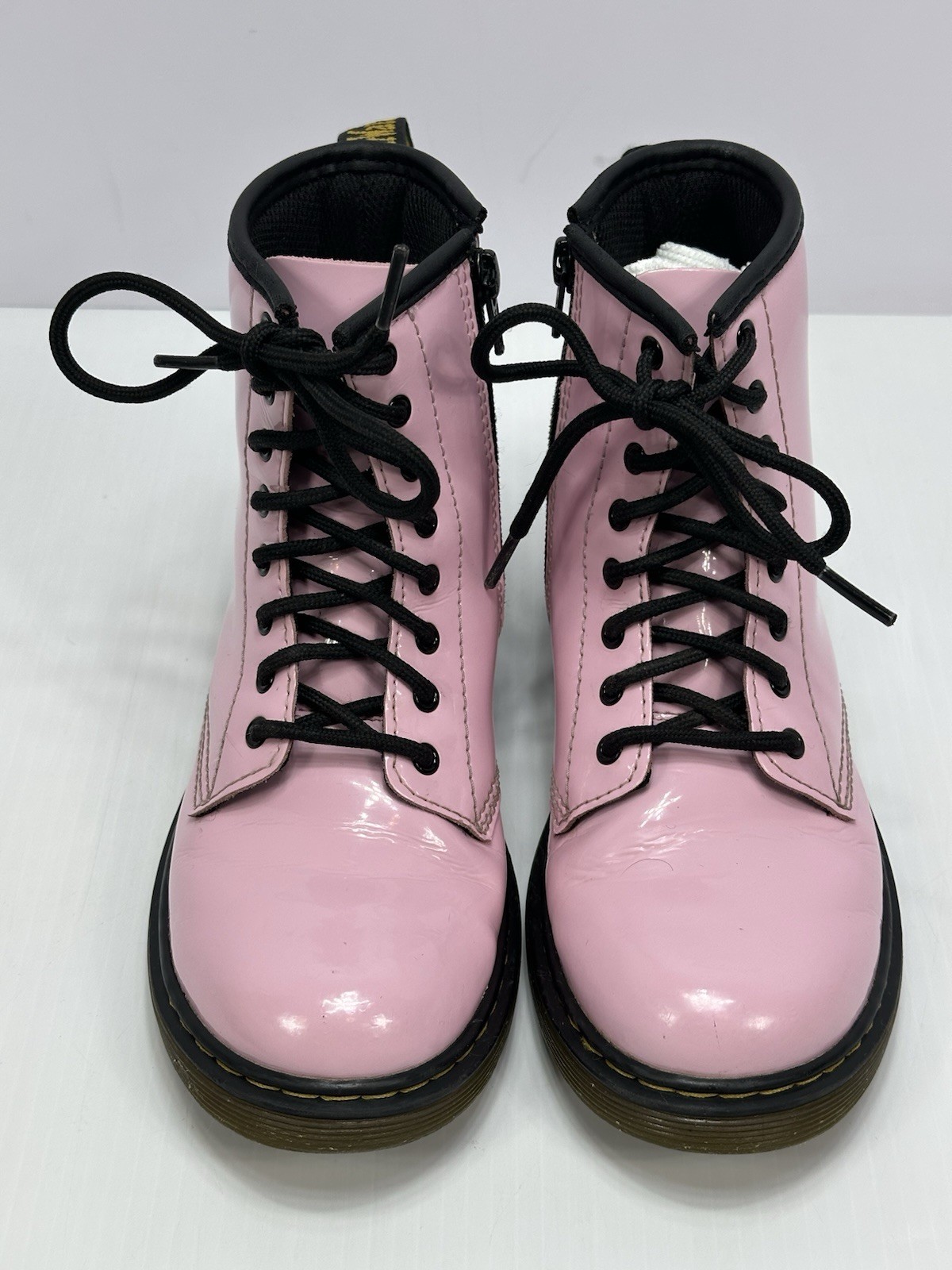 DR MARTENS WOMANS BOOTS PINK USA SIZE 3 LACE UP & ZIP UP MODEL 1460J