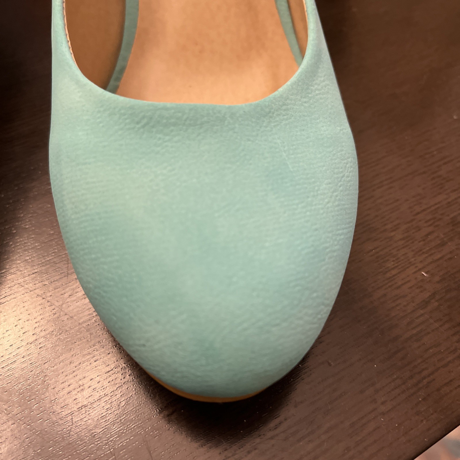 CHASE & CHLOE Kimmy Torquoise Oxford Pumps – Retro Round Toe – Size 9 👠