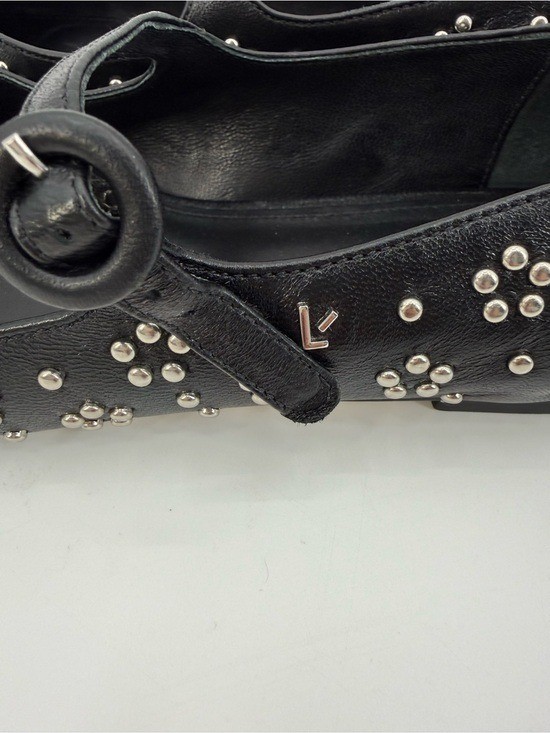 Larroude Blair Studded Black Leather Mary Jane Ballet Flats Womens Size 8.5
