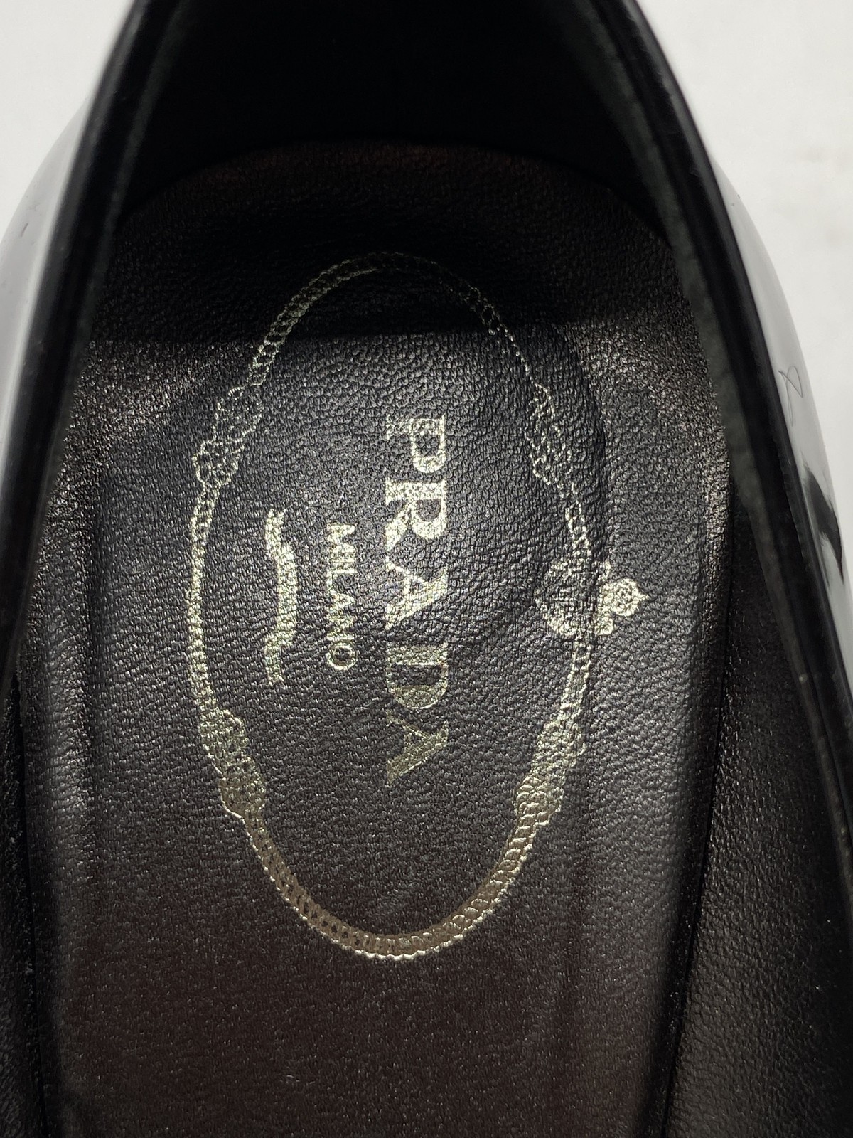 Prada Black Patent Grosgrain Bow Peep Toe Heels Pumps Size 37.5 COA