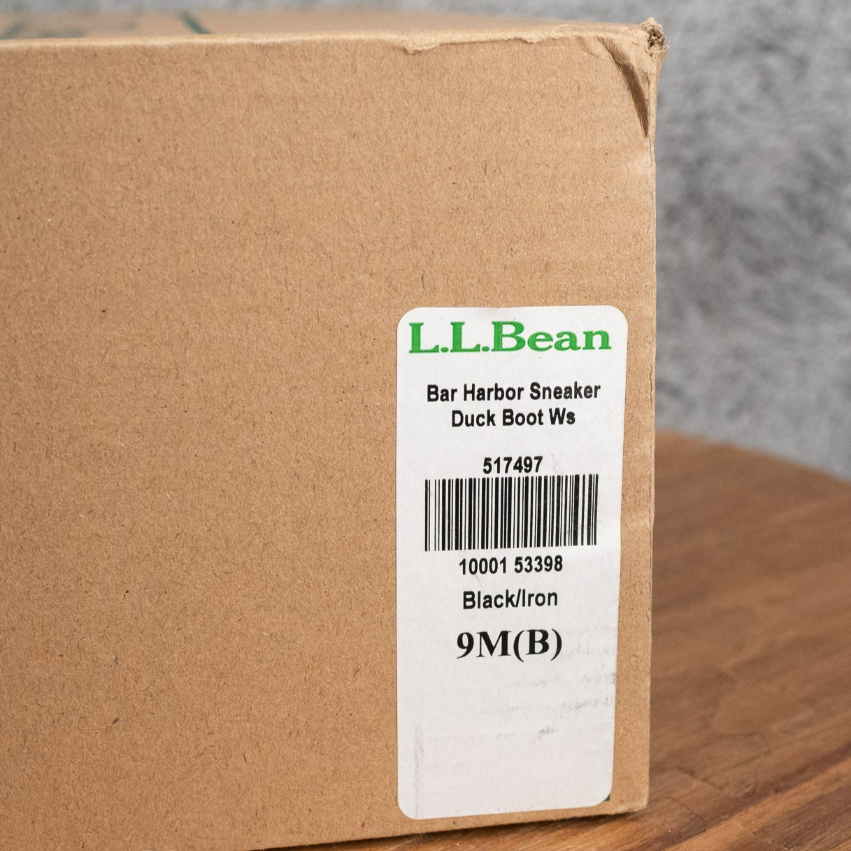 LL Bean Bar Harbor Duck Boots Black Gray Leather 517497 Women’s Size 9 M NEW