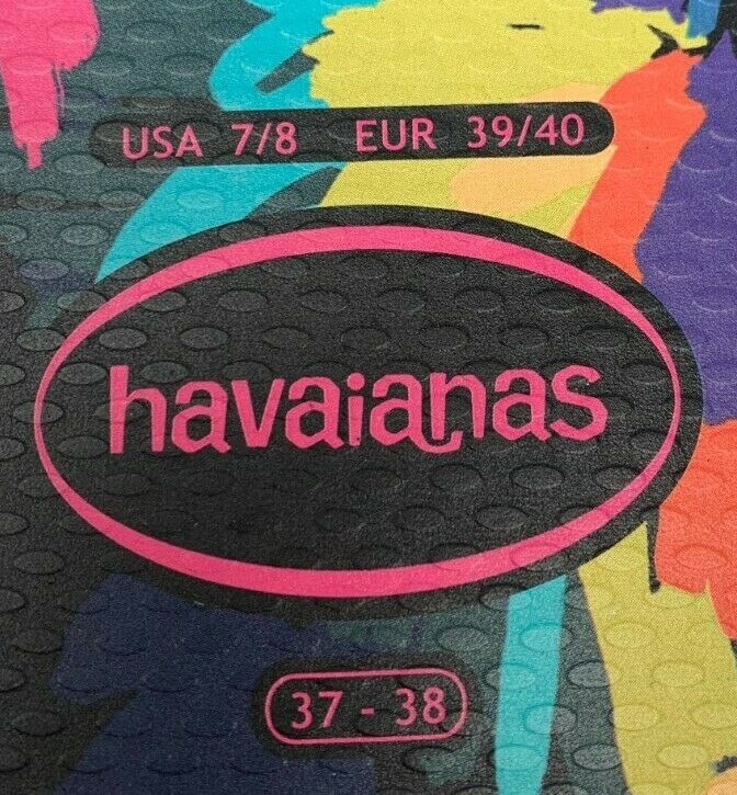 Havaianas Women’s Thong Flip-Flop Multicolor Sandal 4137258 Size: 6-12 NEW