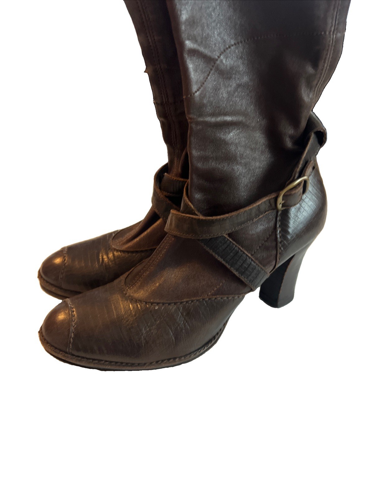Heuoy Beyueliu Women’s Size 38.5 Leather Brown Handmade In Italy