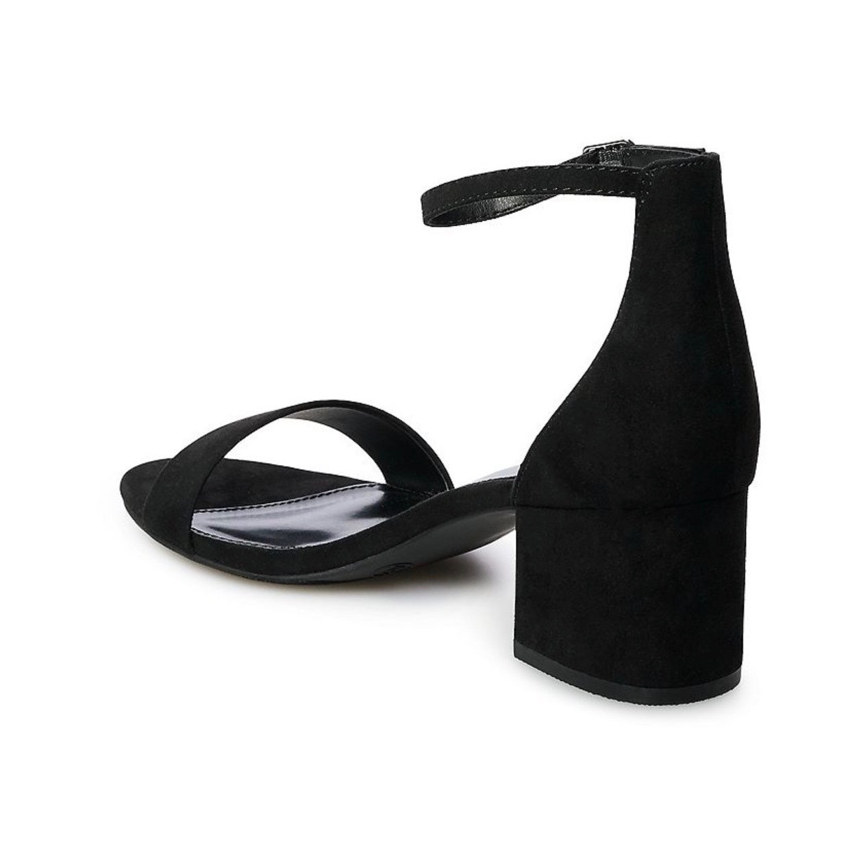 NIB Madden Girl Ileana Womens Black Micro Suede Block Heel Ankle Strap Sandals 7